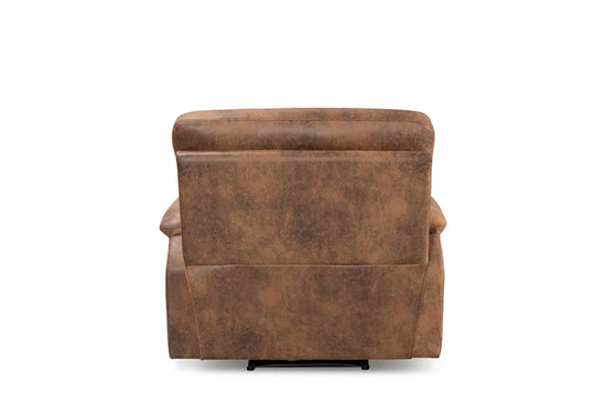 Faux Leather Suede Brown Manual Recliner Chair CHAISE