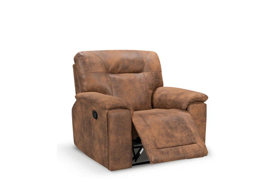 Faux Leather Suede Brown Manual Recliner Chair CHAISE