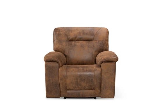 Faux Leather Suede Brown Manual Recliner Chair CHAISE