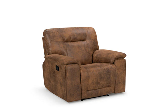 Faux Leather Suede Brown Manual Recliner Chair CHAISE