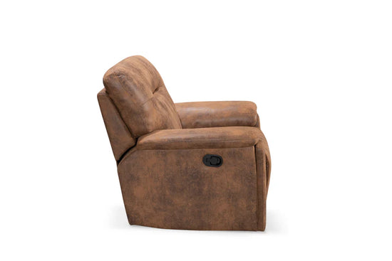 Faux Leather Suede Brown Manual Recliner Chair CHAISE