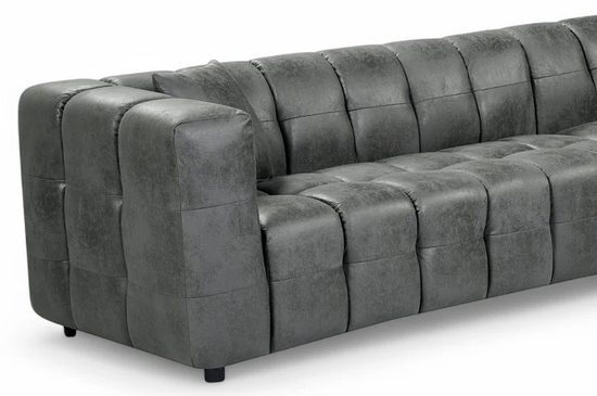 Faux Leather Suede Grey 2C2 Corner Sofa TRANQUILLITÀ