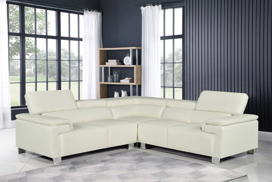 Genuine Leather White 2C2 Corner Sofa VENTO(1)
