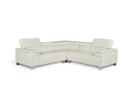 Genuine Leather White 2C2 Corner Sofa VENTO