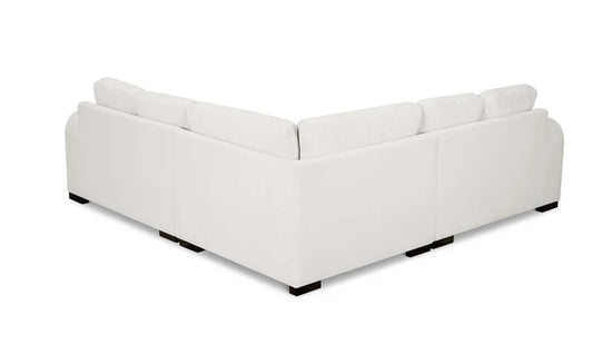 Genuine Leather White 2C2 Corner Sofa with 2 Ottomans FORTE