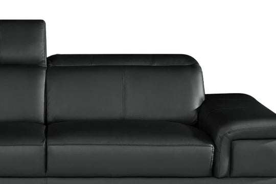 Genuine Leather Black 2 Seater Sofa GRANDE CITTÀ