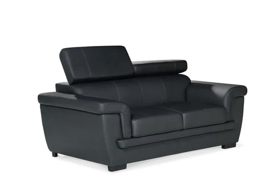 Genuine Leather Black 2 Seater Sofa RIVA