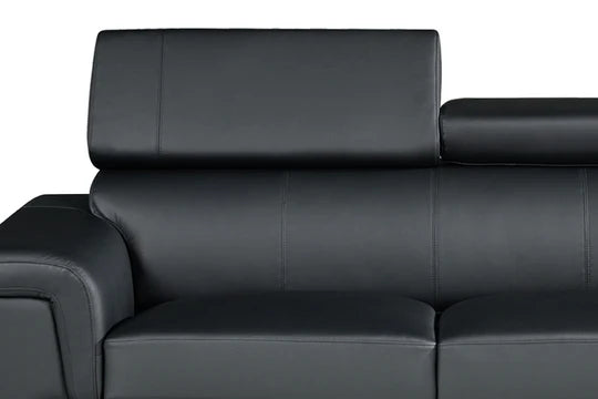 Genuine Leather Black 3 Seater Sofa RIVA