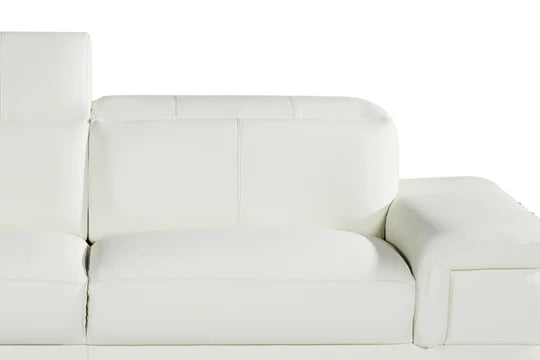 Genuine Leather White 3 Seater Sofa GRANDE CITTÀ