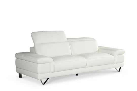 Genuine Leather White 3 Seater Sofa GRANDE CITTÀ