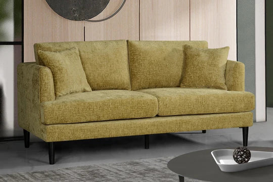 Textured Chenille Gold 3 Seater Sofa ELEGANZA