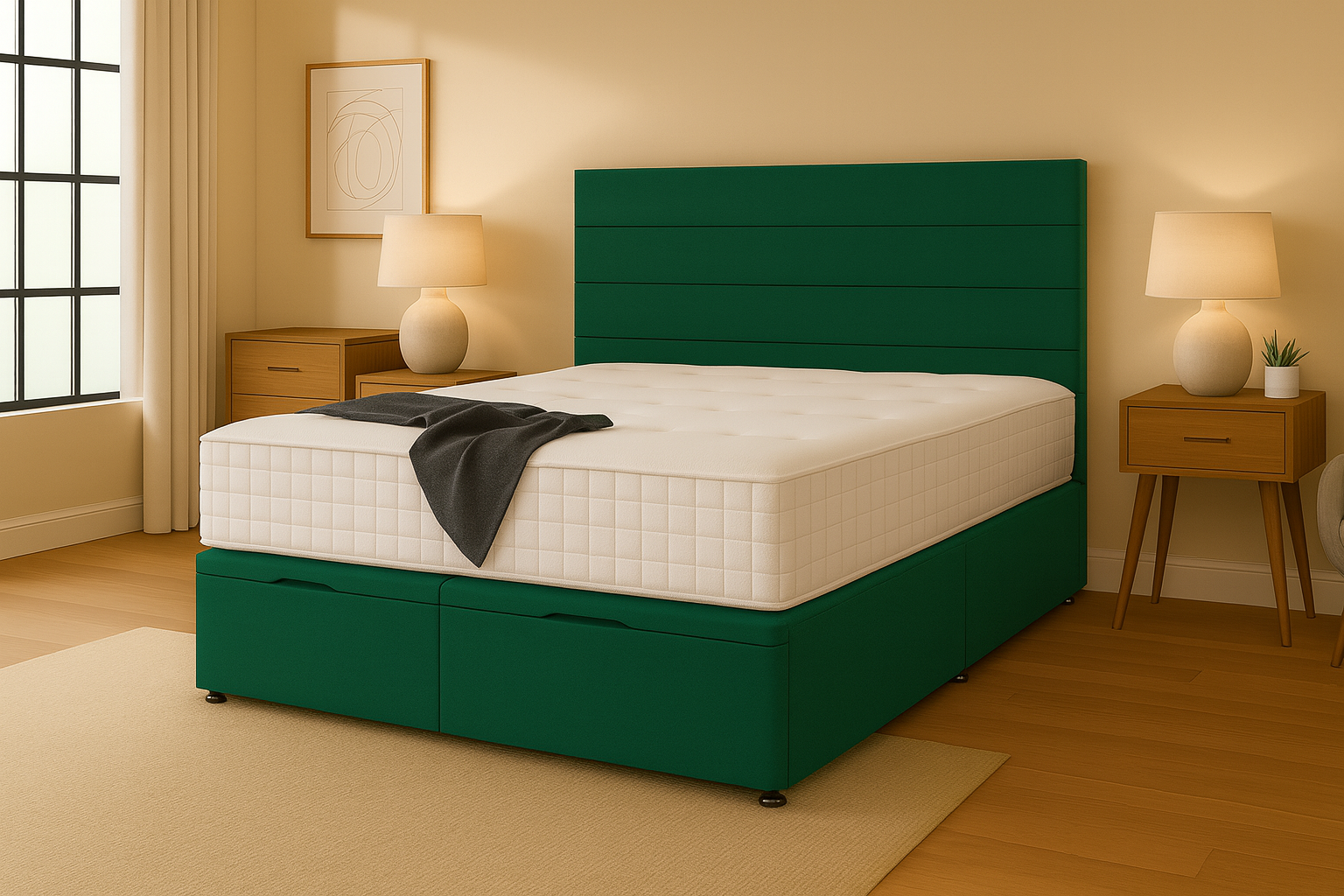 Green plush bed