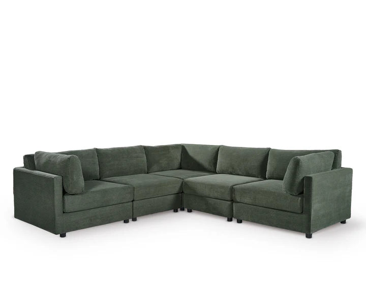 Green Jumbo Cord Sofa Corner 2C2 Modular TOSCANA