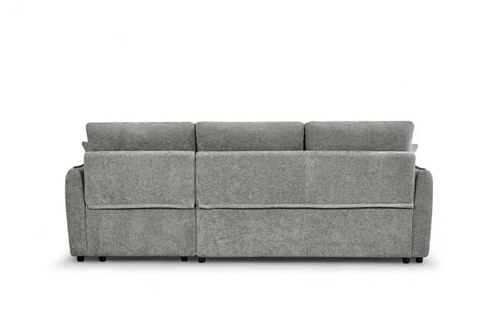 Grey Chenille Fabric 2C1 Corner Sofabed with Storage CORAGGIOSO