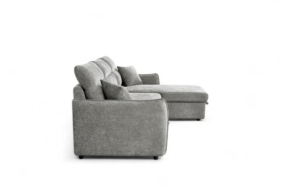 Grey Chenille Fabric 2C1 Corner Sofabed with Storage CORAGGIOSO