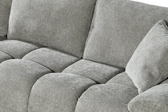 Grey Chenille Fabric 1C2 Corner Sofa AIUTANTE