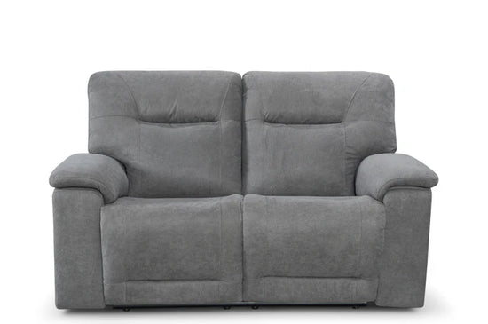 Grey Fabric 2 Seater Manual Recliner Sofa CHAISE