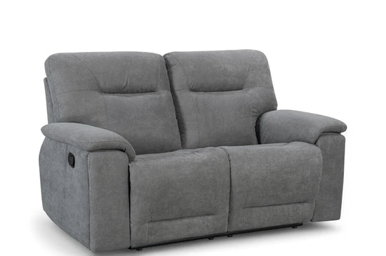 Grey Fabric 2 Seater Manual Recliner Sofa CHAISE