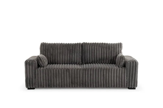 Grey Jumbo Cord 3 Seater Sofa PORTO