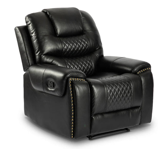 Faux Leather Black Manual Recliner Chair BELLEZZA