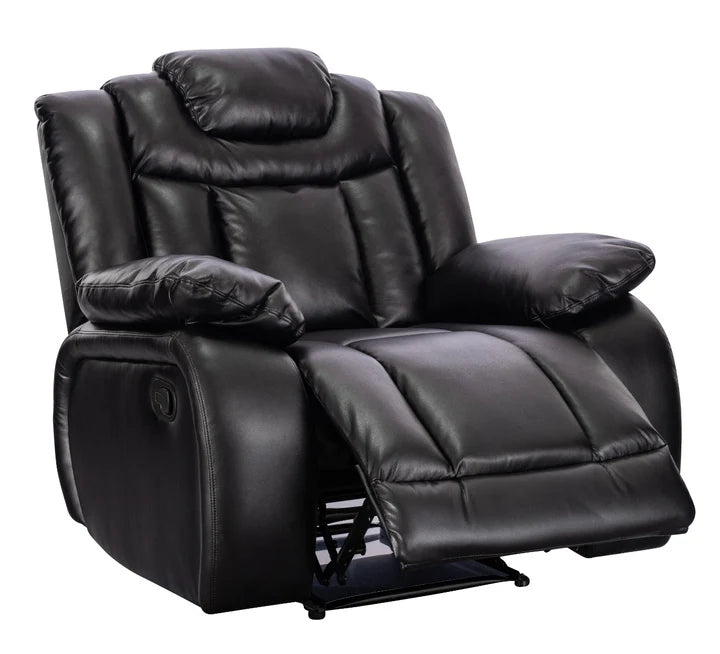 Faux Leather Black Manual Recliner Chair CLASSICO