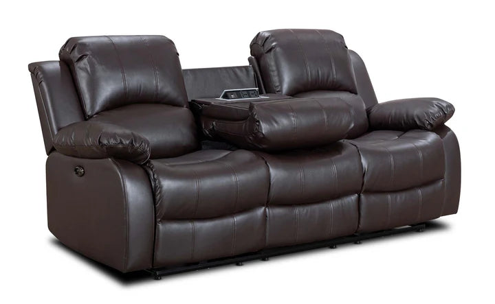 Faux Leather Grey 3 Seater Electric Recliner Sofa SETTEE