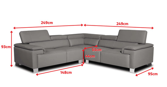 Genuine Leather White 2C2 Corner Sofa VENTO(1)