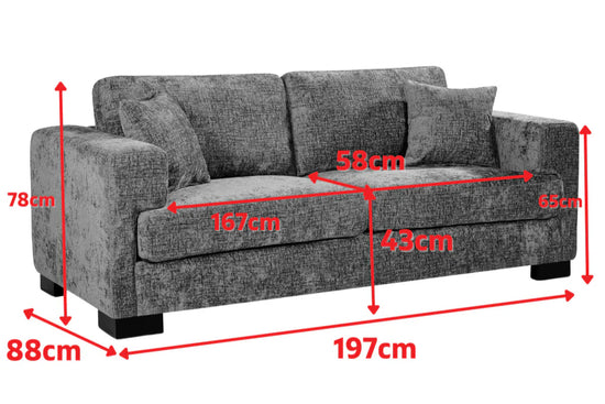 Corduroy Brown 3 Seater Sofa CLASSICO