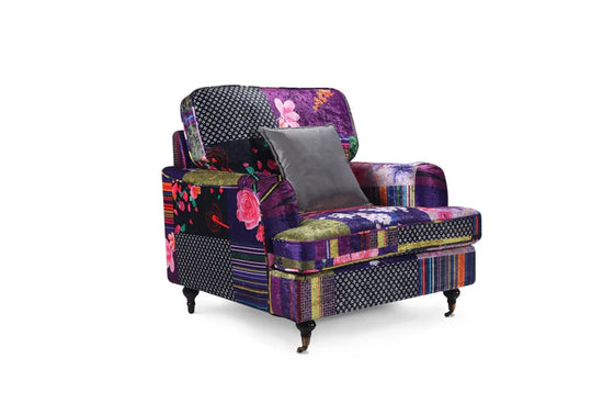 Patchwork Fabric 1 Seater Bella Sofa ASBURY