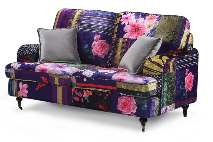 Patchwork Fabric 2 Seater Bella Sofa  ASBURY