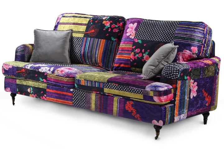 Patchwork Fabric 3 Seater Bella Sofa  ASBURY