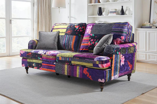 Patchwork Fabric 3 Seater Bella Sofa ASBURY