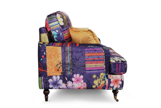 Fabric Patchwork 1 Seater Sofa AVICI GRIDA