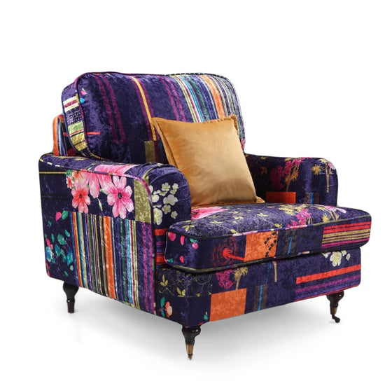 Fabric Patchwork 1 Seater Sofa AVICI GRIDA
