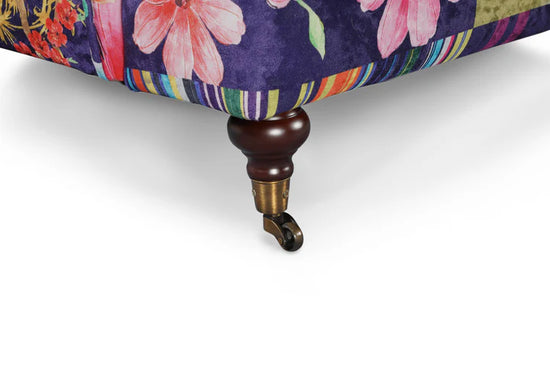 Purple Patchwork Fabric 3 Seater Bella Sofa  ASBURY