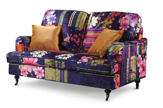 Multicoloured Fabric Patchwork 3 + 2 Seater Bella Sofa Set ASBURY