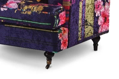 Multicoloured Fabric Patchwork 3 + 2 Seater Bella Sofa Set ASBURY