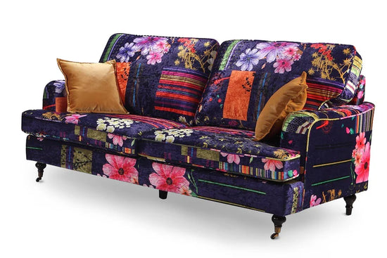 Multicoloured Fabric Patchwork 3 + 2 Seater Bella Sofa Set ASBURY