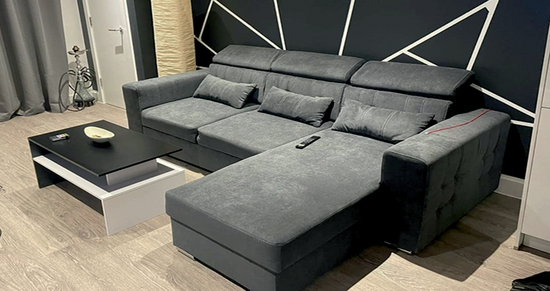 Grey Fabric  Corner Sofabed  LUKASZ