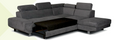 Grey Fabric Corner Sofabed FREDDO