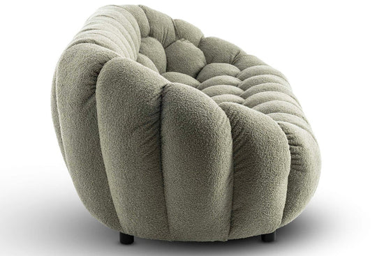 Teddy Boucle Fabric Sage Green 3 + 1 Seater Sofa Set DIVANO LETTO
