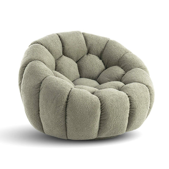 Teddy Boucle Fabric Sage Green 2 + 1 Seater Sofa Set DIVANO LETTOI