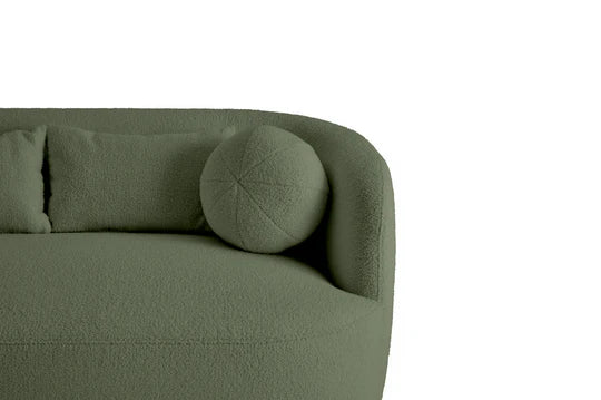 Teddy Boucle Fabric Sage Green 3 Seater Sofa PATRIMONIO