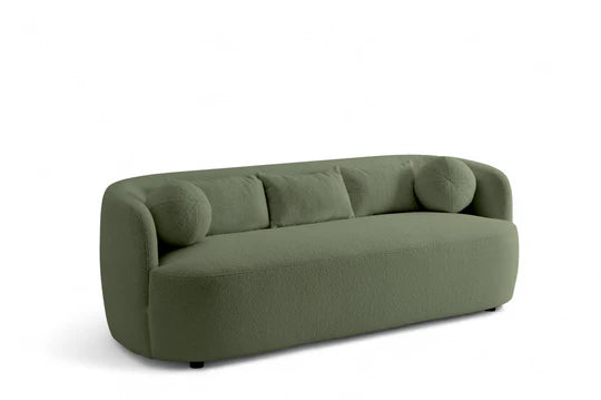 Teddy Boucle Fabric Sage Green 3 + 2 Seater Sofa Set PATRIMONIO