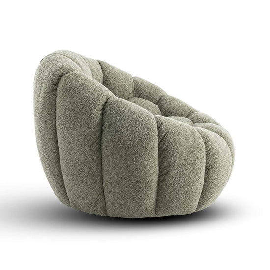Teddy Boucle Fabric Sage Green 2 + 1 Seater Sofa Set DIVANO LETTOI
