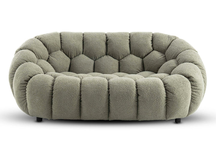 Teddy Boucle Fabric Sage Green 2 Seater Sofa DIVANO LETTO