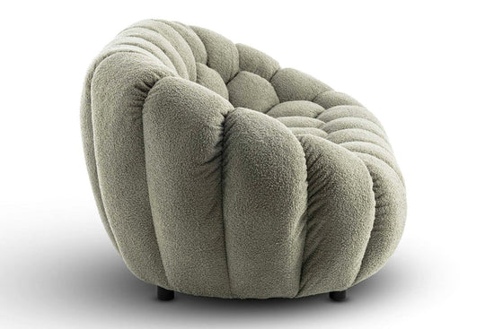 Teddy Boucle Fabric Sage Green 2 + 1 Seater Sofa Set DIVANO LETTOI