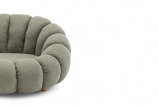 Teddy Boucle Fabric Sage Green 2 Seater Sofa MIRIEILLE