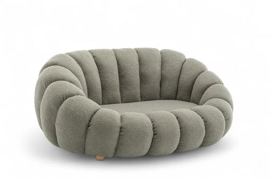 Teddy Boucle Fabric Sage Green 2 Seater Sofa MIRIEILLE