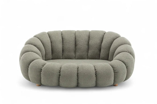 Teddy Boucle Fabric Sage Green 2 Seater Sofa MIRIEILLE